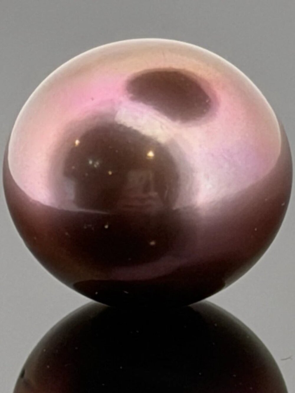 Large Metallic Mauve Cultured Pearl Loose Bead 14-15.25mm Near Round Freshwater